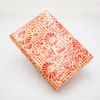 文箱　赤金（花文様）