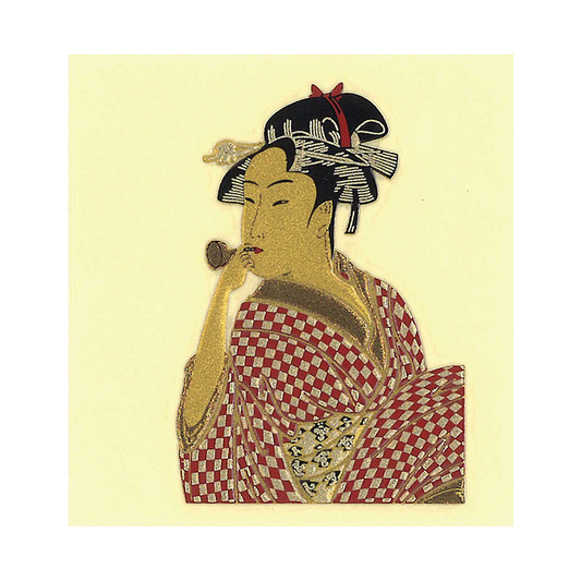 歌麿 びいどろを吹く女 / Ukiyoe